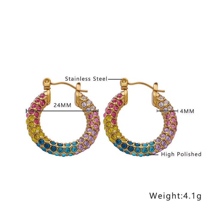Rainbow Diamond Hoops-18k