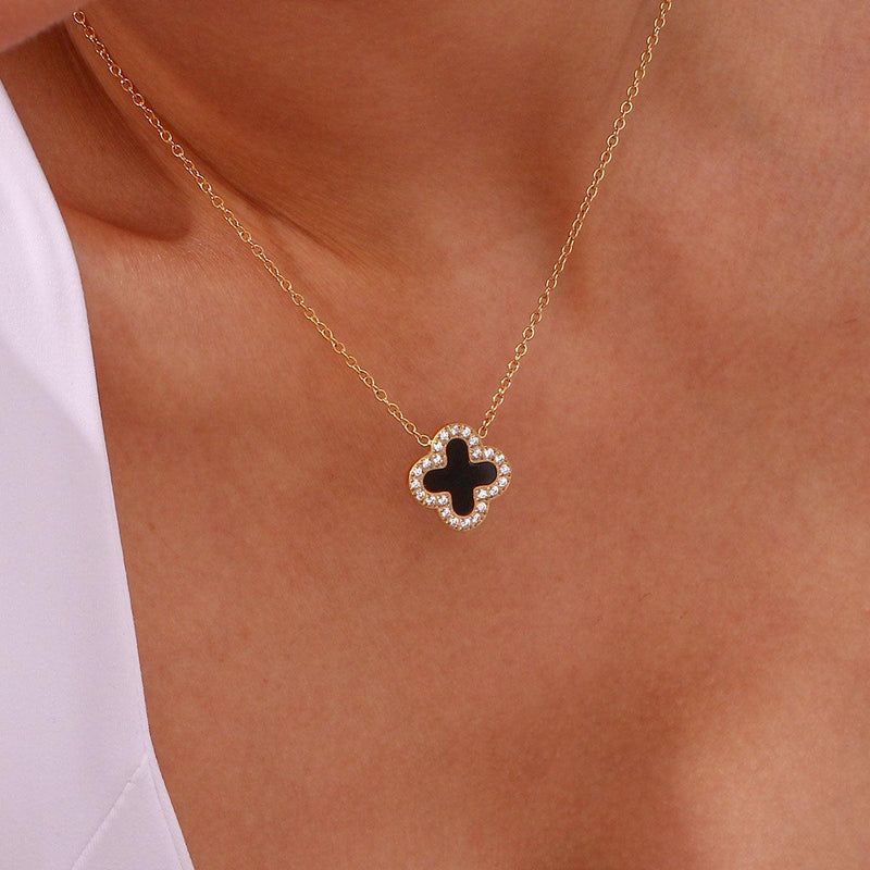 Midnight Clover Necklace