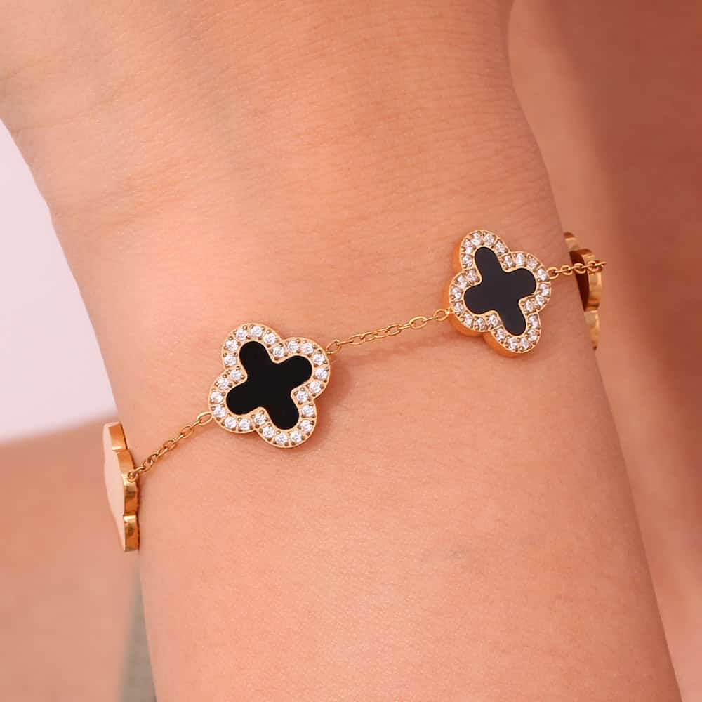 Midnight Clover Bracelet _ 18k Gold-plated