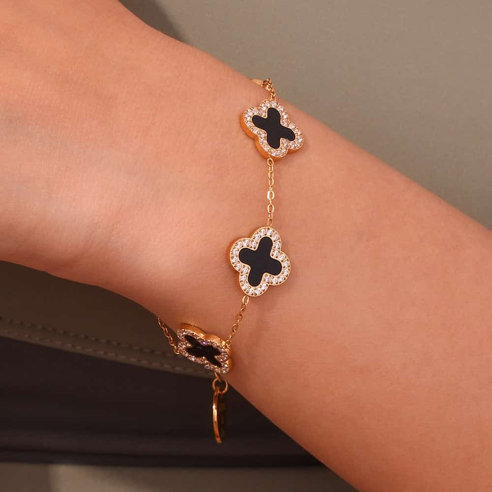 Midnight Clover Bracelet _ 18k Gold-plated
