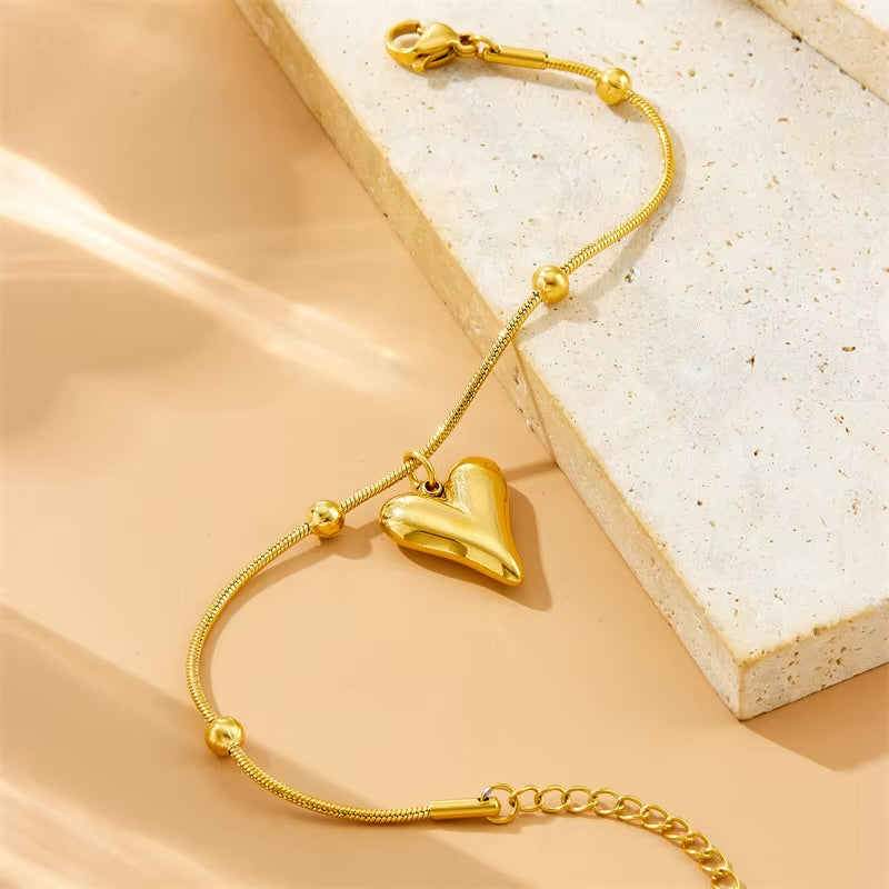 Elegant Heart Bracelet-18k