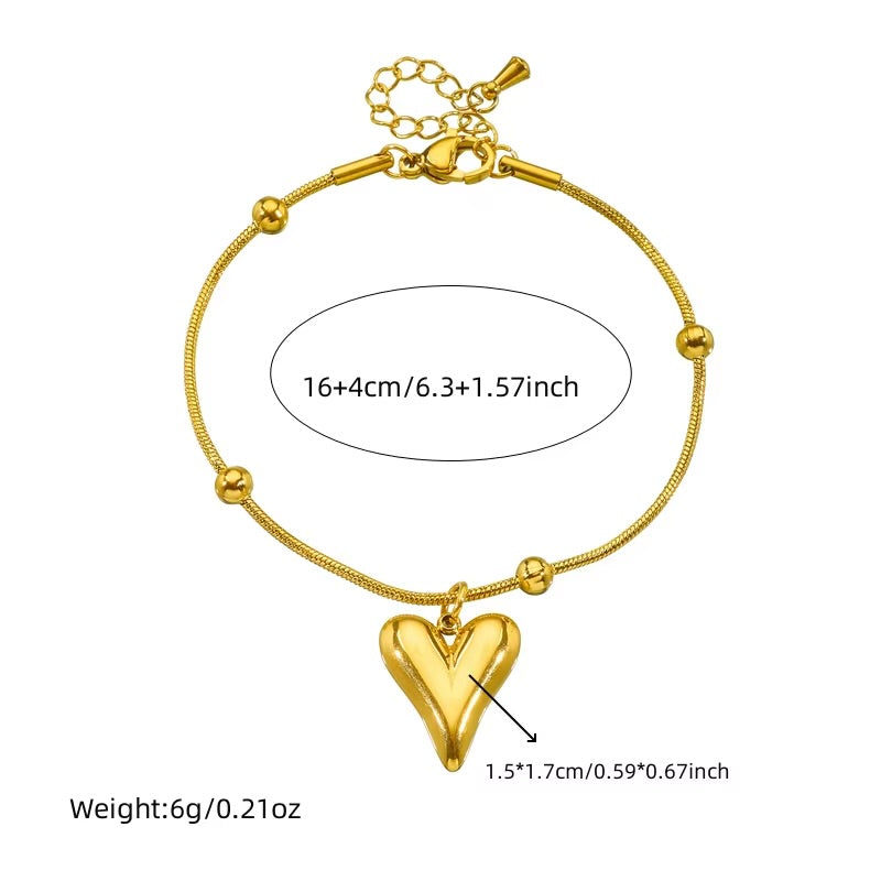 Elegant Heart Bracelet-18k