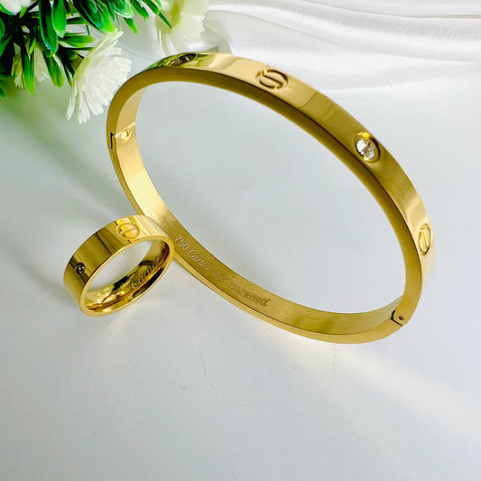 Cartier Diamond Love Bracelet & Ring Set