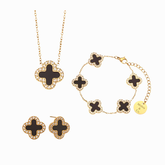 Zircon Black Clover Set -18k