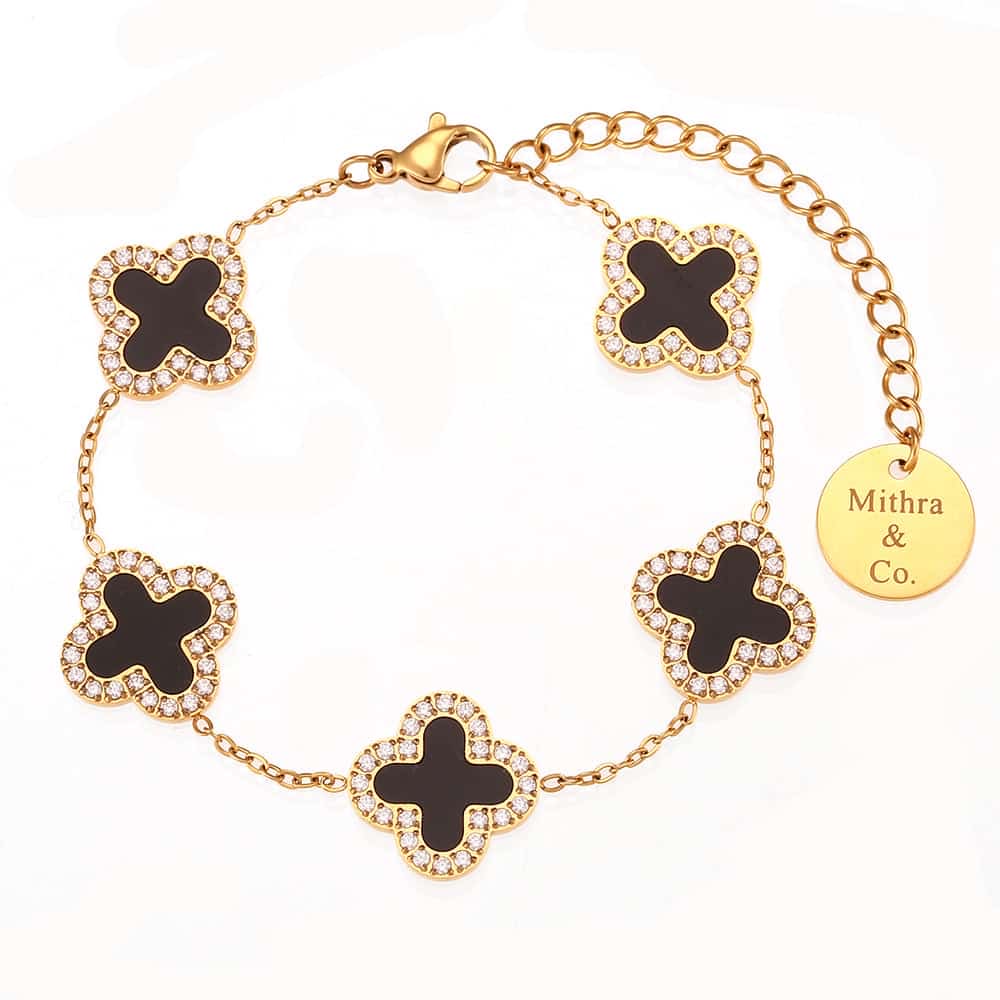 Midnight Clover Bracelet _ 18k Gold-plated