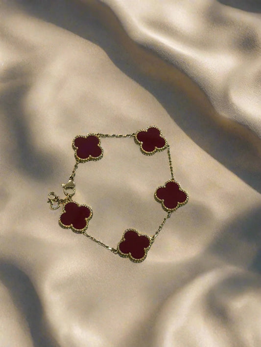 Maroon LUXE PENTA CLOVER BRACELET