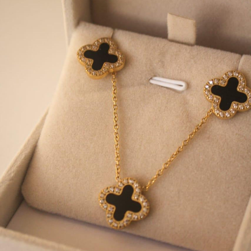 Midnight Clover Necklace